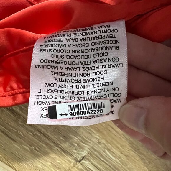 Target X Sammy B Red Orange Satin Button-Up Tunic Shirt With Tie-Sleeves L - Picture 9 of 10